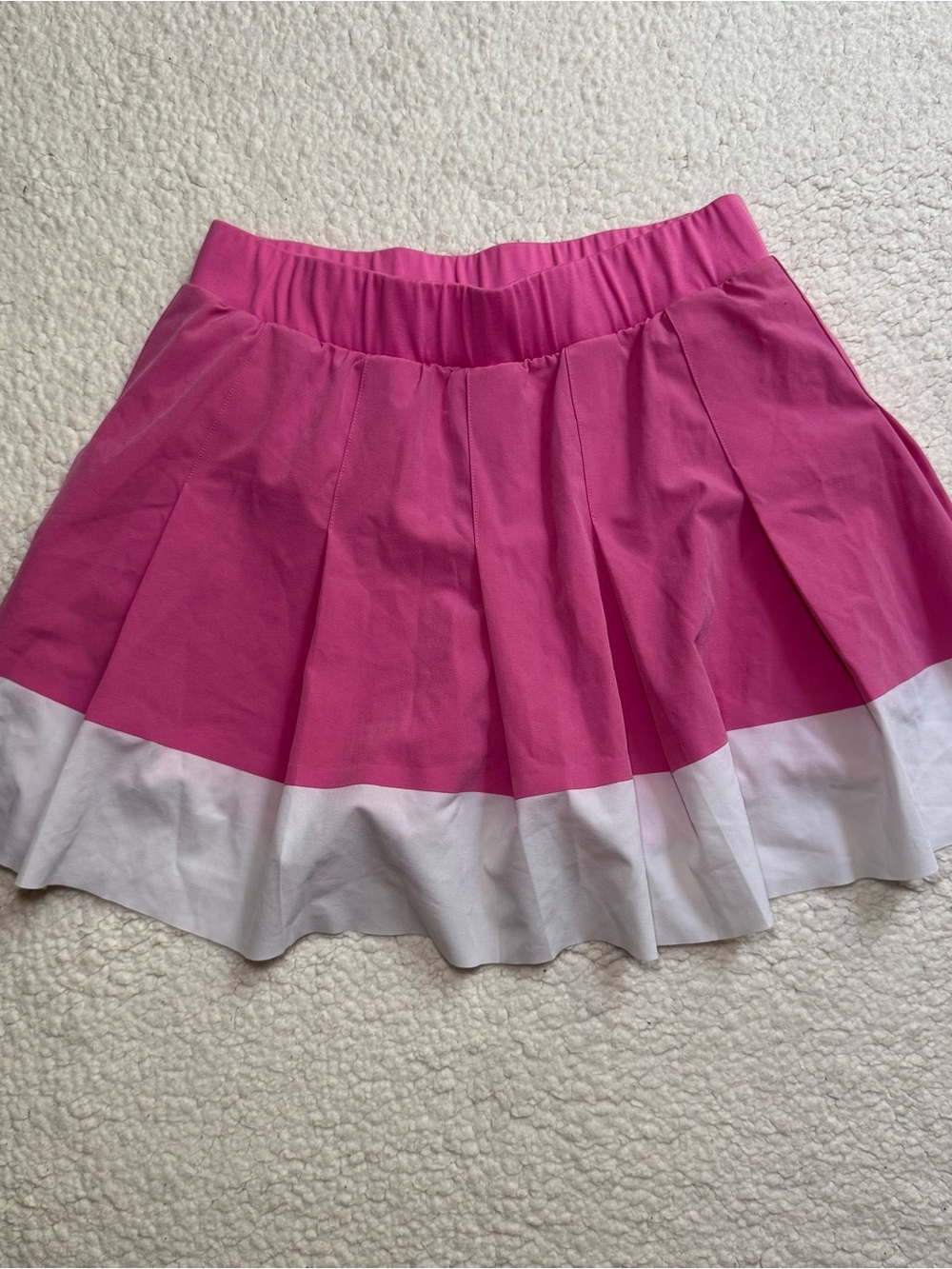 VARLEY Chase Mid Rise Tennis Skirt Skort Pink White Size Small - Picture 3 of 10